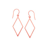 14K Rose Gold Shiny Drop Triangle Earrings fine designer jewelry for men and women